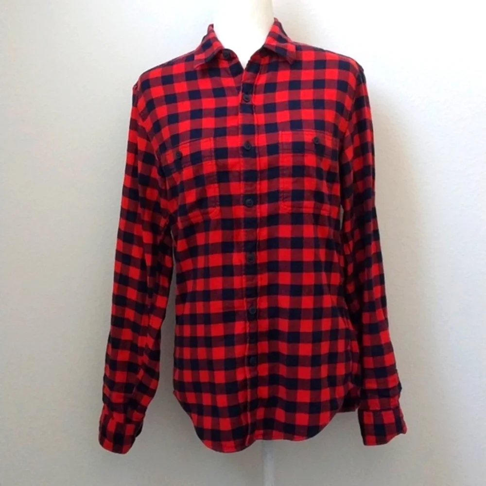J. Crew Slim Fit Buffalo Plaid Cotton Flannel size Small